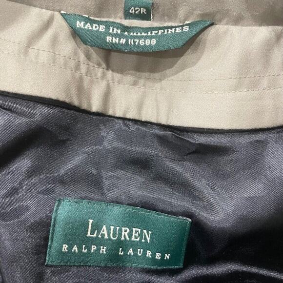 VINTAGE RALPH LAUREN TRENCH COAT BELTED OLIVE GREEN ZIP LINER SZ 42R AESTHETIC - Picture 3 of 16